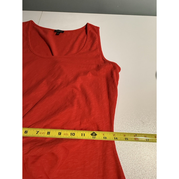 Talbots Sz m Red Sleeveless Midi Tank Dress Side Tie Eyelet Lace 100% Cotton - Picture 6 of 10